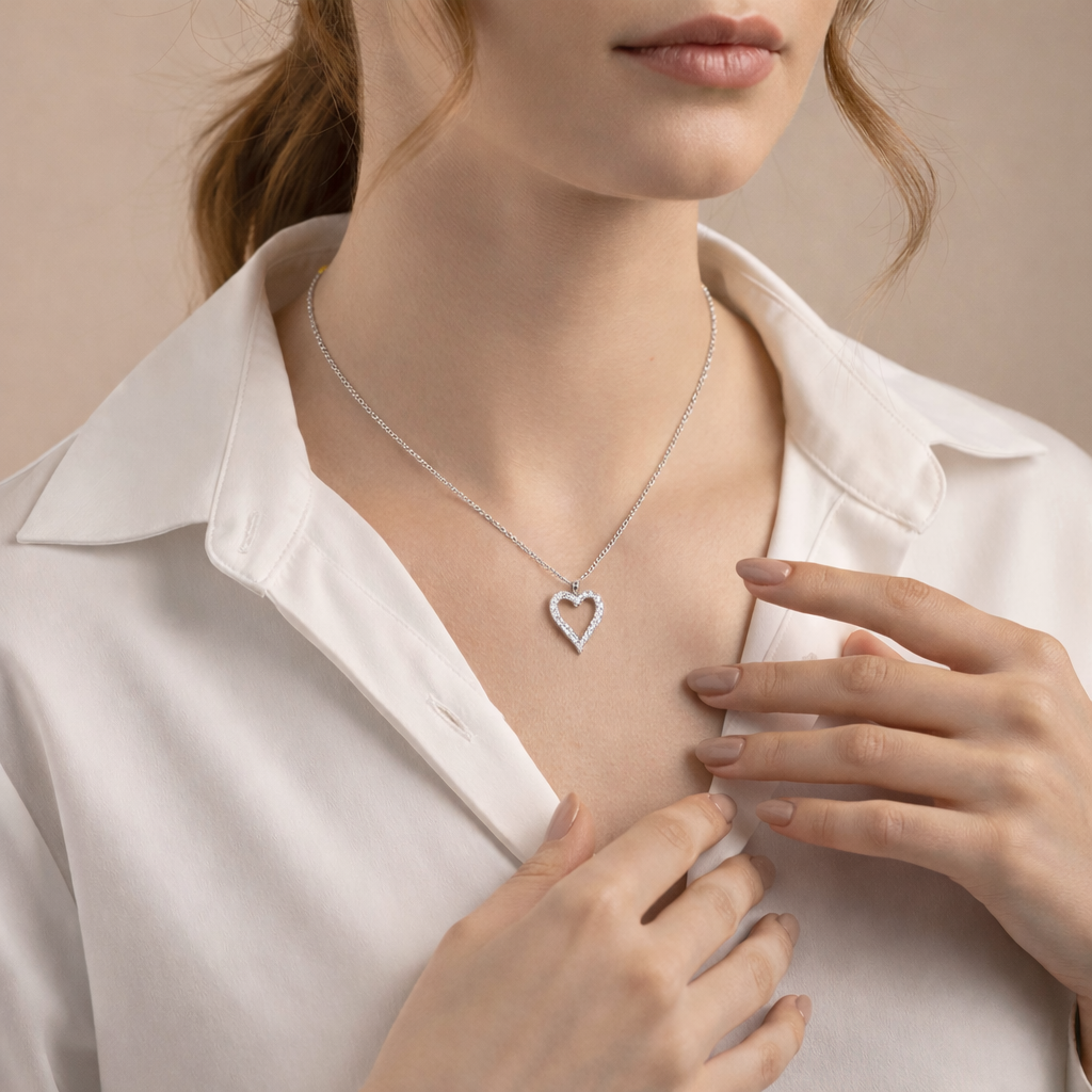 collana cuore punta lunga