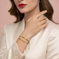Bracciale Doppio Filo Perle & Sfere Dorate